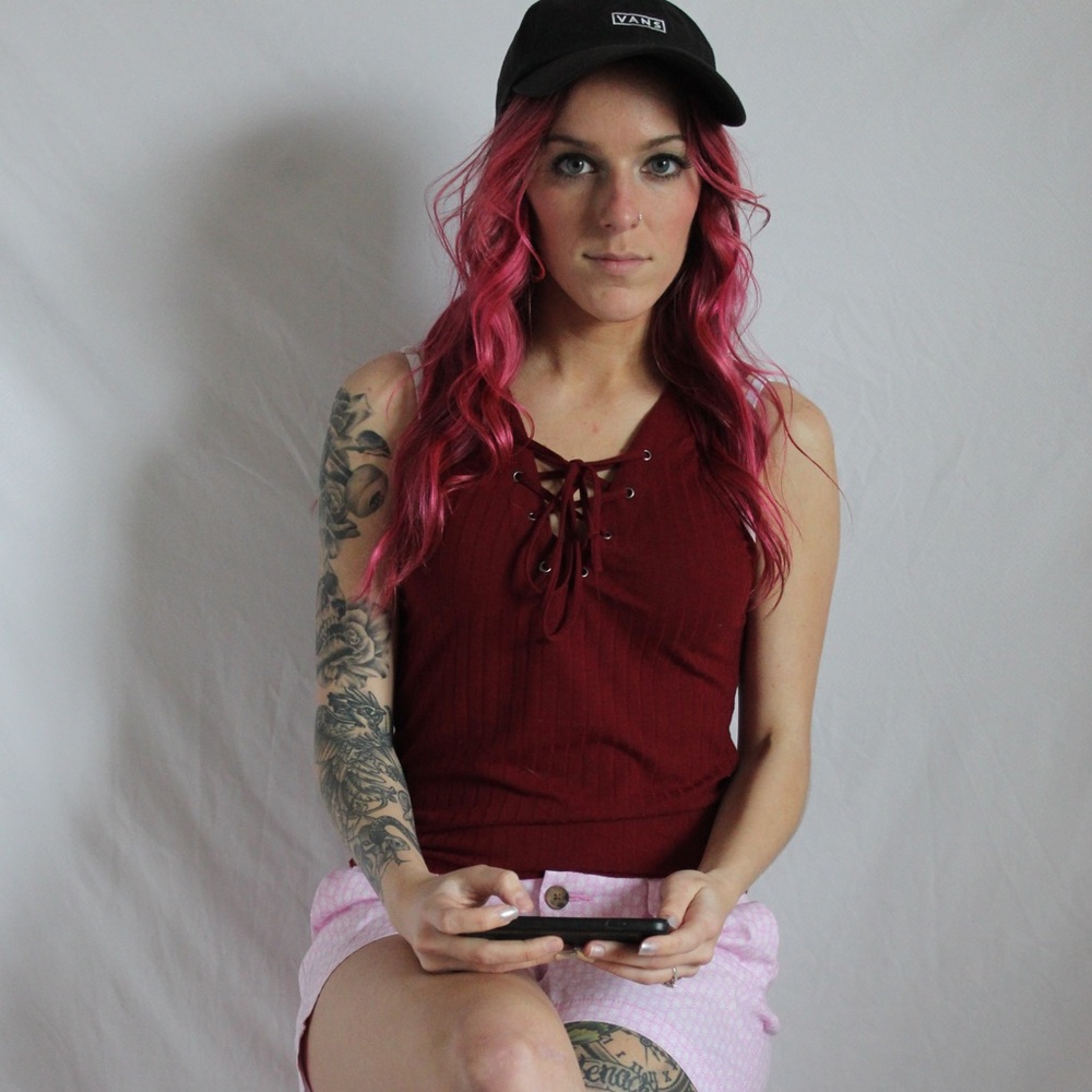 Rue 21 Tie Up Maroon Tank